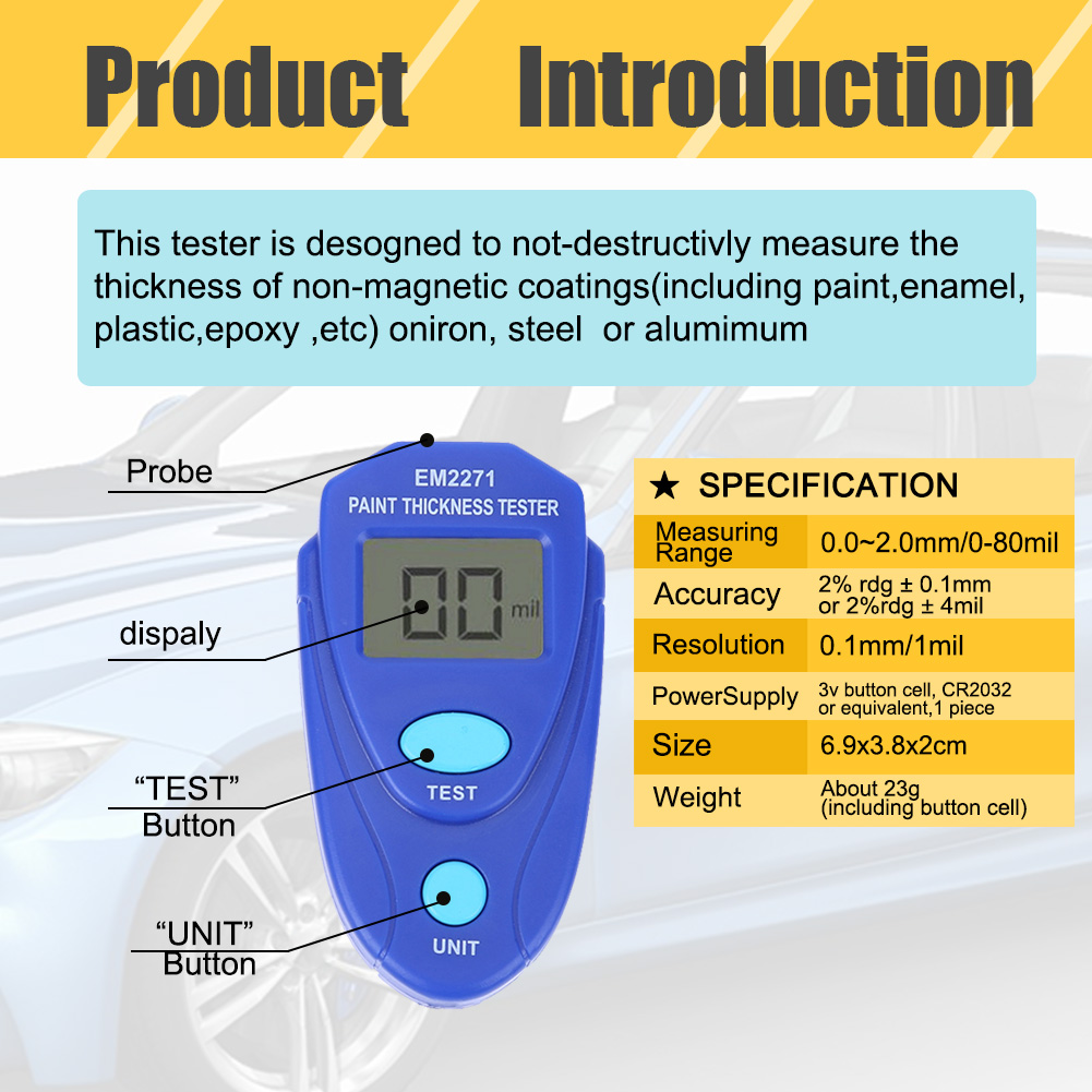 Paint Thickness Gauge - Paint GM200/EM2271 Coating Thickness Gauge Galvanizing